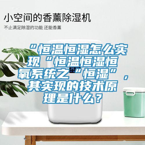 “恒溫恒濕怎么實現(xiàn)“恒溫恒濕恒氧系統(tǒng)之“恒濕”，其實現(xiàn)的技術(shù)原理是什么？